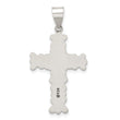 Sterling Silver Antiqued Solid Textured Cross Pendant