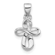 Sterling Silver Rhodium-plated CZ Small Cross Pendant