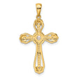 Sterling Silver Gold-plated CZ Cross Pendant