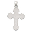Sterling Silver Antiqued Solid Budded Cross Pendant