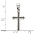 Sterling Silver Antiqued Textured Cross Pendant