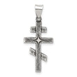 Sterling Silver Antiqued Textured Jerusalem Cross Pendant