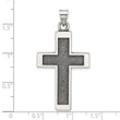 Sterling Silver Antiqued Solid Textured Cross Pendant
