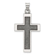 Sterling Silver Antiqued Solid Textured Cross Pendant