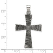 Sterling Silver Antiqued Solid Textured Cross Pendant