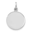 SS Rhodium-plated Circle Disk and Cross with Clear Crystal Pendant