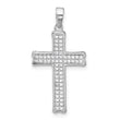 Sterling Silver Rhodium-plated Polished CZ Pave Cross Pendant