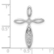 Sterling Silver Rhodium-plated Polished CZ Pointed Cross Chain Slide