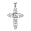 Sterling Silver Rhodium-plated CZ Cross Pendant
