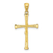 Sterling Silver Gold-tone CZ Latin Crucifix Cross Pendant