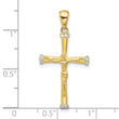 Sterling Silver Gold-tone CZ Latin Crucifix Cross Pendant