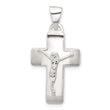 Sterling Silver Satin and Polished Crucifix Cross Pendant