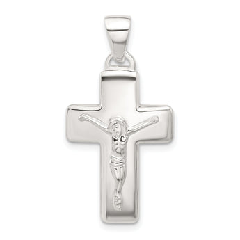 Sterling Silver Polished Crucifix Cross Pendant