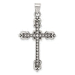 Sterling Silver Antiqued Budded Cross Pendant