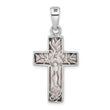 Sterling Silver Rhodium-plated Reversible Mother of Pearl Cross Pendant