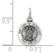 Sterling Silver Antiqued Solid Lady of Guadalupe Medal