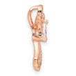 Sterling Silver Rose Gold-plated CZ Angel Chain Slide Pendant