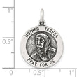 Sterling Silver Antiqued Solid Mother Teresa Medal