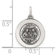 Sterling Silver Antiqued Solid Baptism Medal