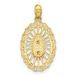 SS Gold and Rose-tone CZ Our Lady of Guadalupe Oval Pendant