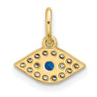 Sterling Silver Gold-tone Synthetic Blue Spinel and CZ Evil Eye Pendant
