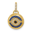 SS Gold-tone Black Rhodium CZ and Nano Crystal Evil Eye Pendant