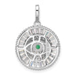 Sterling Silver Rhodium-plated CZ Evil Eye Pendant