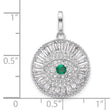 Sterling Silver Rhodium-plated CZ Evil Eye Pendant