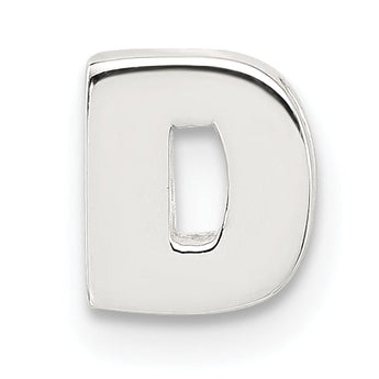 Sterling Silver E-coated Letter D Slide Charm