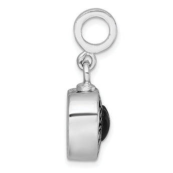 Onyx Heart Ash Holder Pendant in Sterling Silver, 28mm