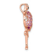 Flamingo Slide Pendant in Rose-Tone Sterling Silver with Cubic Zirconia, 29mm