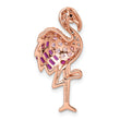 Flamingo Slide Pendant in Rose-Tone Sterling Silver with Cubic Zirconia, 29mm