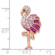 Flamingo Slide Pendant in Rose-Tone Sterling Silver with Cubic Zirconia, 29mm