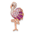 Flamingo Slide Pendant in Rose-Tone Sterling Silver with Cubic Zirconia, 29mm