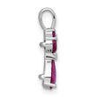 Cat Pendant in Sterling Silver with Pink Corundum, 15mm