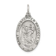 Sterling Silver Antiqued St. Christopher Hockey Medal