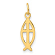 Sterling Silver Gold-tone Polished Ichthus Fish Cross Charm