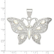 Sterling Silver Mother of Pearl Butterfly Pendant with Filigree Detailing