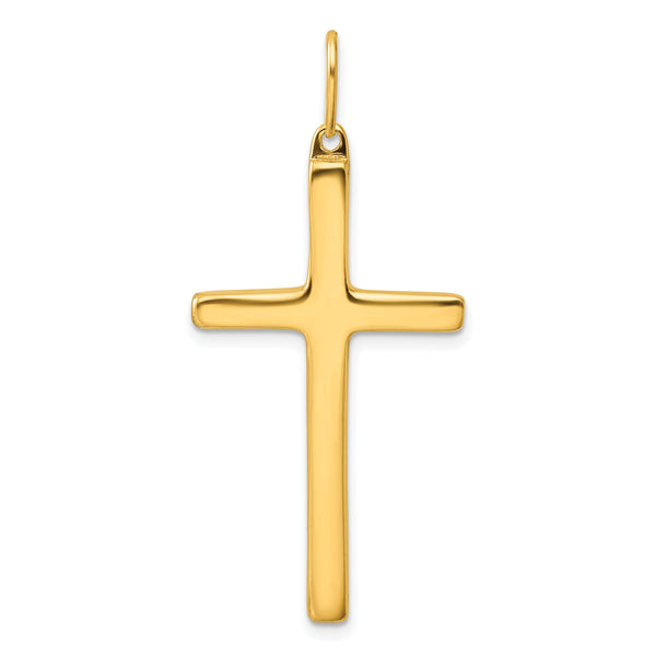 Sterling Silver Gold-tone Polished Cross Pendant