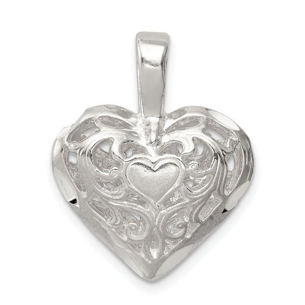 Sterling Silver Filigree Heart Pendant