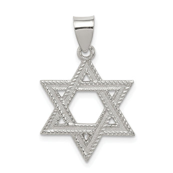Sterling Silver Satin Star of David Charm