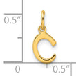 Sterling Silver Gold-tone Polished Letter C Initial Charm