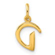 Sterling Silver Gold-tone Polished Letter D Initial Charm