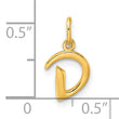 Sterling Silver Gold-tone Polished Letter D Initial Charm
