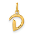 Sterling Silver Gold-tone Polished Letter D Initial Charm