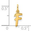 Sterling Silver Gold-tone Polished Letter F Initial Charm
