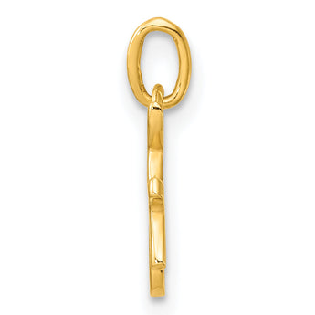 Sterling Silver Gold-tone Polished Letter H Initial Charm