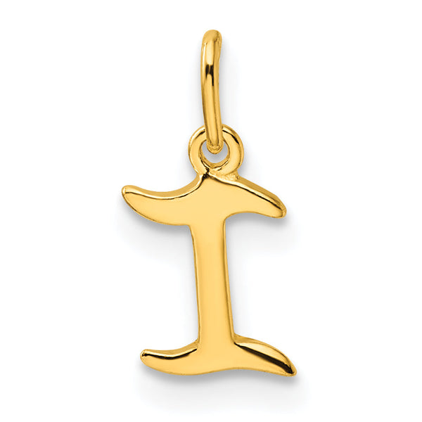 Sterling Silver Gold-tone Polished Letter I Initial Charm