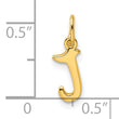 Sterling Silver Gold-tone Polished Letter J Initial Charm