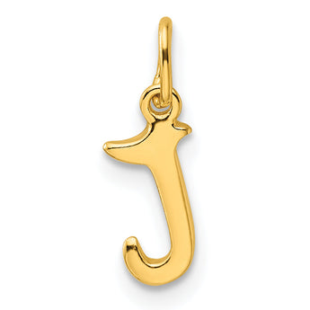 Sterling Silver Gold-tone Polished Letter J Initial Charm